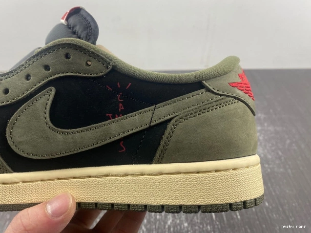 Rep Husky OG SP DM7866-002 'BLACK X TRAVIS SCOTT LOW AIR OLIVE' JORDAN 1 0705